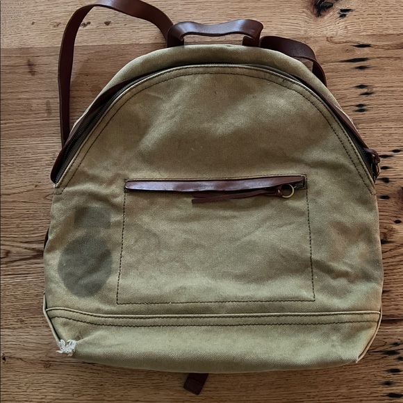 Madewell Utility Leather & Canvas Charleston Travel Backpack in Surplus Olive - Picture 8 of 8